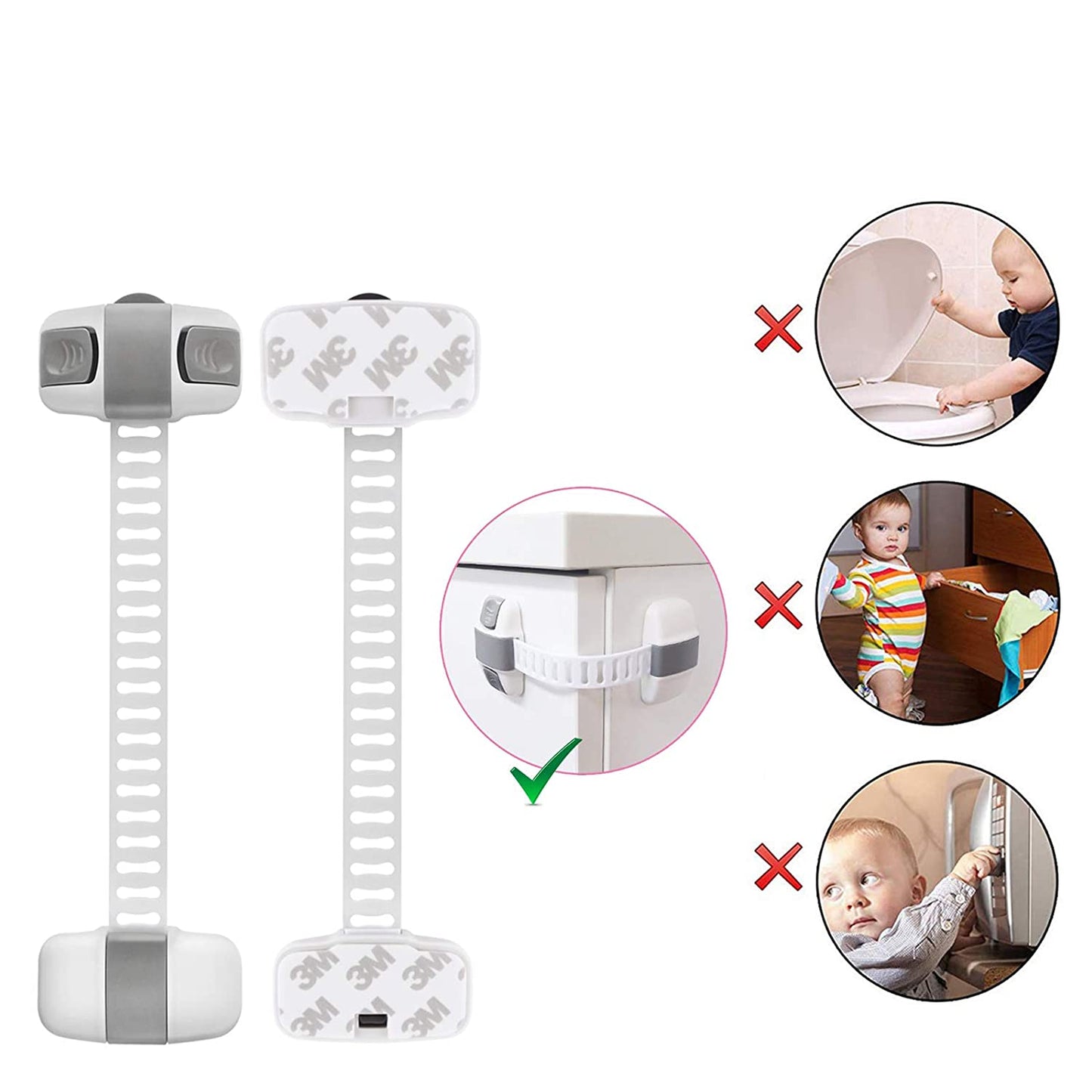 Safe-O-Kid - Finger Safety - High Quality, Adjustable Medium Multi-Purpose Child Safety Lock