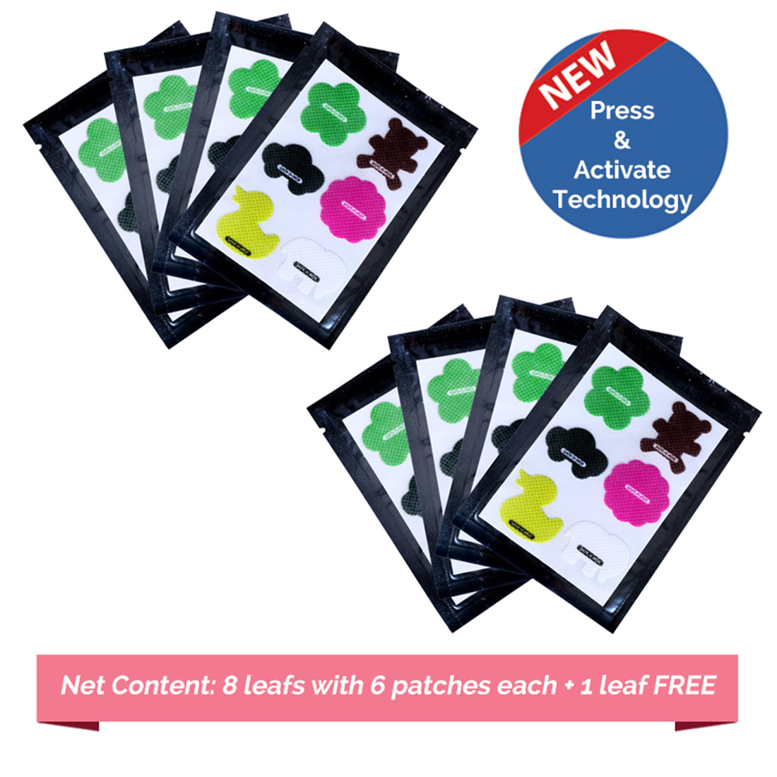 Safe-O-Kid-100 % Ayurvedic Mosquito Repellent Elegant Shape Patches - Assorted