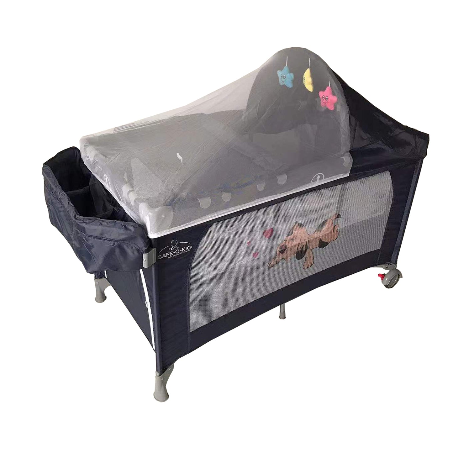 Safe-O-Kid Baby Crib/ Cot, 2 in 1 Convertible Cot, Baby Playpen Playard for Kids/Toddlers, Mosquito Net, Folding Baby Bed Cum Cot