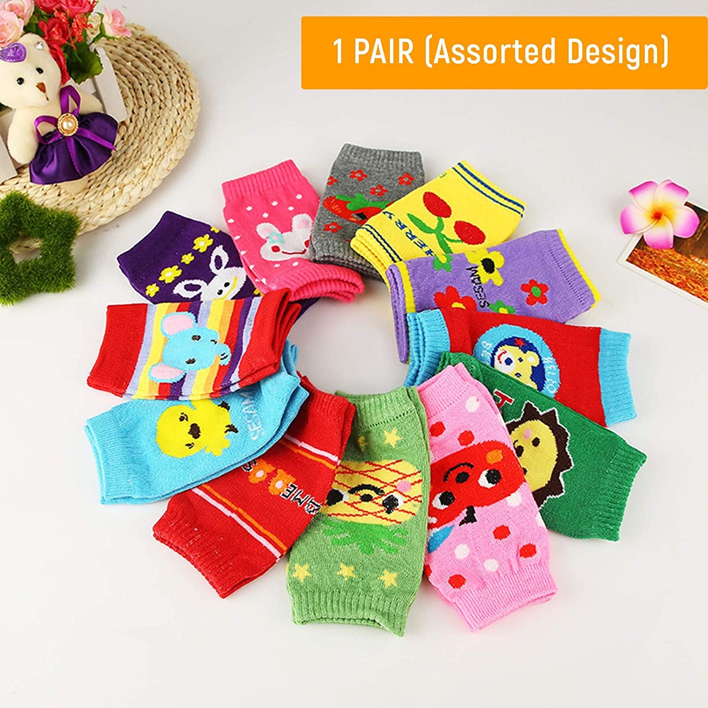 Safe-O-Kid- Knee Safety Pad- Crawling Baby, Toddler, Infant Anti-Slip Knee/Elbow Guards - Multicolor (Assorted Design)