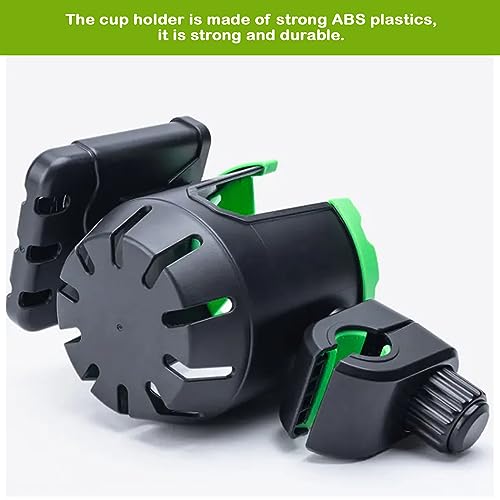 Stroller Cup Holder with Phone Organizer/Holder, Universal Cup Holder for Bottle with Handle, 360 Degrees Rotation Bottle Holder for Stroller, Pushchair, Wheelchair, Walker