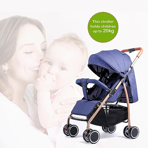 Safe-O-Kid Baby Travel Stroller/Pram for New Born/Toddler/Kid with Food Tray for 0 to 3 Years Travel Friendly with Full Canopy, 5 Point Safety Harness,Adjustable backrest, 360 Swivel Wheel