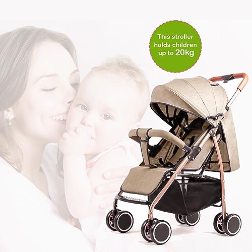 Safe-O-Kid Baby Travel Stroller/Pram for New Born/Toddler/Kid with Food Tray for 0 to 3 Years Travel Friendly with Full Canopy, 5 Point Safety Harness,Adjustable backrest, 360 Swivel Wheel