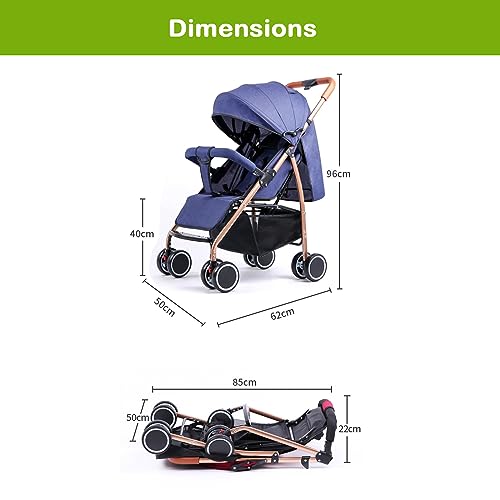 Safe-O-Kid Baby Travel Stroller/Pram for New Born/Toddler/Kid with Food Tray for 0 to 3 Years Travel Friendly with Full Canopy, 5 Point Safety Harness,Adjustable backrest, 360 Swivel Wheel