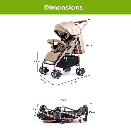 Safe-O-Kid Baby Travel Stroller/Pram for New Born/Toddler/Kid with Food Tray for 0 to 3 Years Travel Friendly with Full Canopy, 5 Point Safety Harness,Adjustable backrest, 360 Swivel Wheel