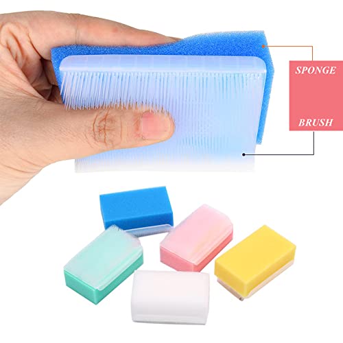 Bathing Soft Foam Sponge Sensory Scrubber with Bristle Brush, Cradle Cap - Gentle on Cleaning Infant for Body, Hair, and Scalp