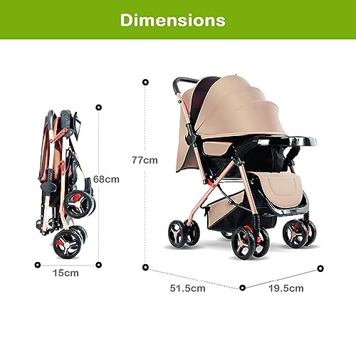 Safe-O-Kid Baby Travel Stroller/Pram for New Born/Toddler/Kid with Food Tray for 0 to 3 Years Travel Friendly with Full Canopy, 5 Point Safety Harness,Adjustable backrest, 360 Swivel Wheel
