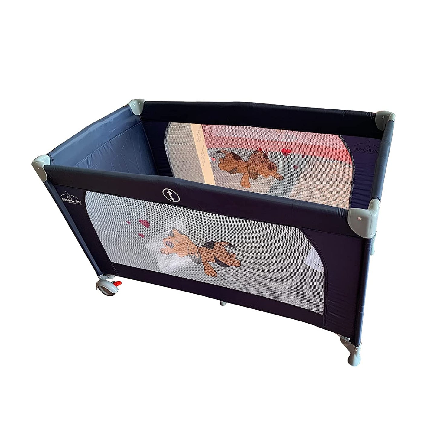 Safe-O-Kid Baby Crib/ Cot, 2 in 1 Convertible Cot, Baby Playpen Playard for Kids/Toddlers, Mosquito Net, Folding Baby Bed Cum Cot