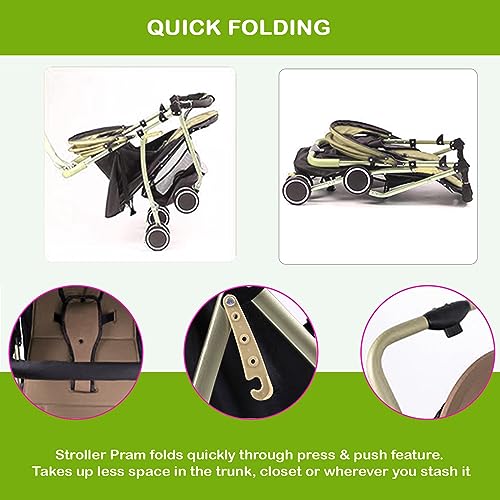 Safe-O-Kid Baby Travel Stroller/Pram for New Born/Toddler/Kid with Food Tray for 0 to 3 Years Travel Friendly with Full Canopy, 5 Point Safety Harness,Adjustable backrest, 360 Swivel Wheel
