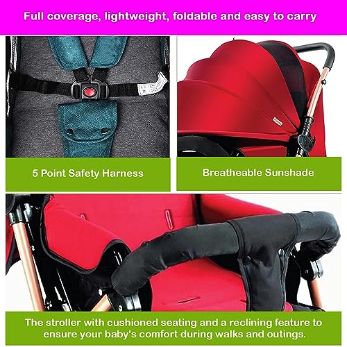 Safe-O-Kid Baby Travel Stroller/Pram for New Born/Toddler/Kid with Food Tray for 0 to 3 Years Travel Friendly with Full Canopy, 5 Point Safety Harness,Adjustable backrest, 360 Swivel Wheel