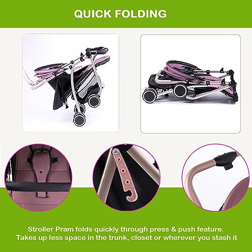 Safe-O-Kid Baby Travel Stroller/Pram for New Born/Toddler/Kid with Food Tray for 0 to 3 Years Travel Friendly with Full Canopy, 5 Point Safety Harness,Adjustable backrest, 360 Swivel Wheel