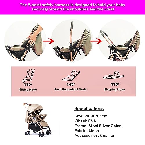 Safe-O-Kid Baby Travel Stroller/Pram for New Born/Toddler/Kid with Food Tray for 0 to 3 Years Travel Friendly with Full Canopy, 5 Point Safety Harness,Adjustable backrest, 360 Swivel Wheel