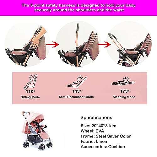 Safe-O-Kid Baby Travel Stroller/Pram for New Born/Toddler/Kid with Food Tray for 0 to 3 Years Travel Friendly with Full Canopy, 5 Point Safety Harness,Adjustable backrest, 360 Swivel Wheel