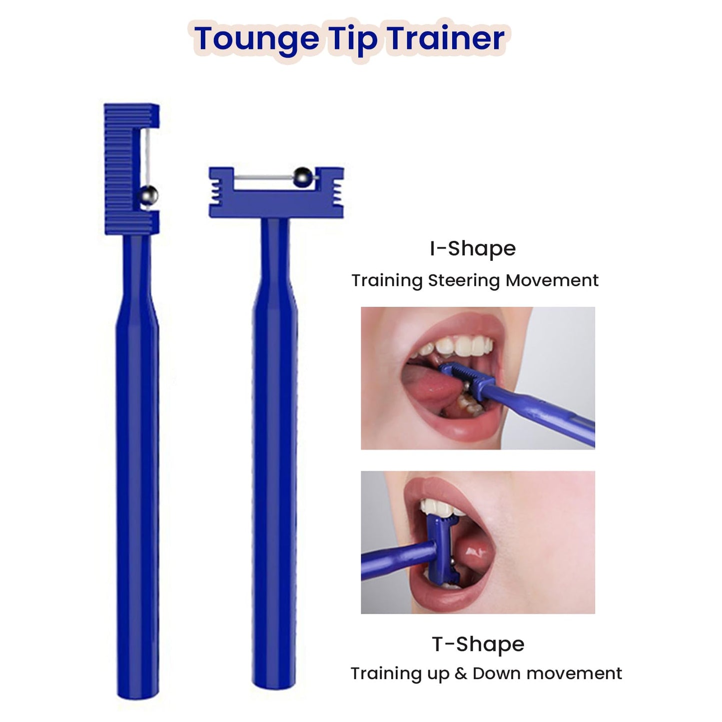 Tongue Tip Exerciser Lateralization Lifting Oral Muscle Training Set Talk Tools, Speech Therapy Tools -Set of 2