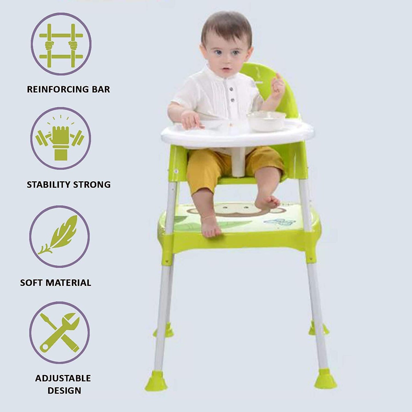Safe-O-Kid 4 in 1 Adjustable High Chair with Table and Tray