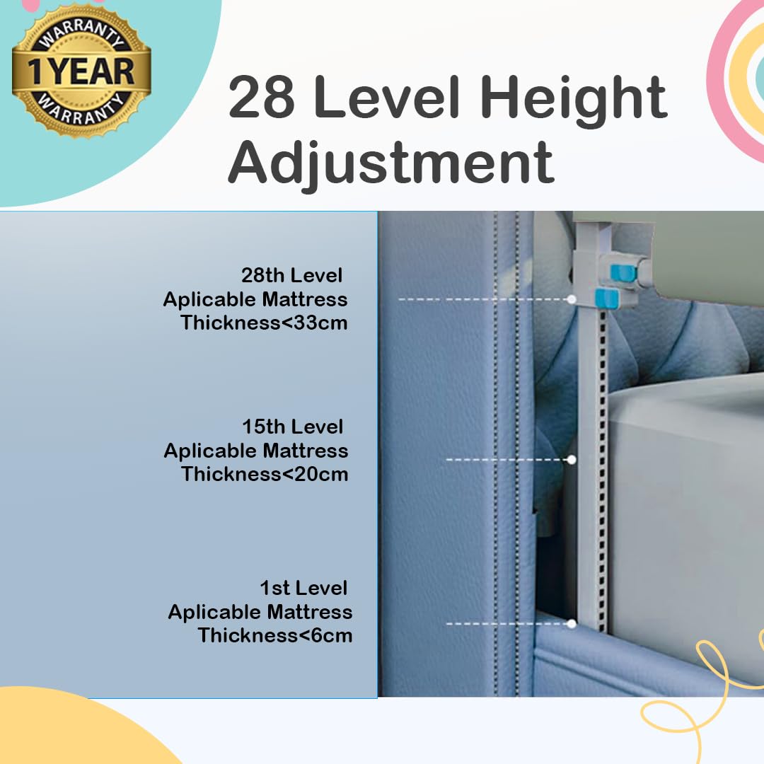 Safe-O-Kid Baby Bed Rail Guard 6ft/182cm with 1 Yr Warranty