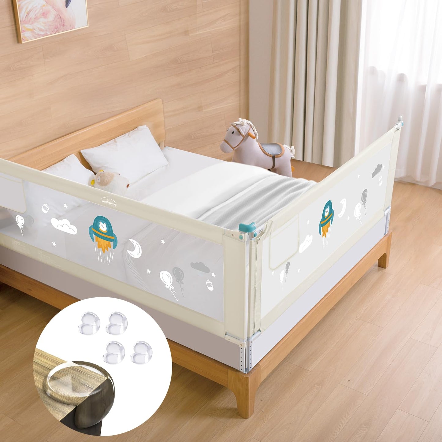 Safe-O-Kid Baby Bed Rail Guard 6ft/182cm with 1 Yr Warranty