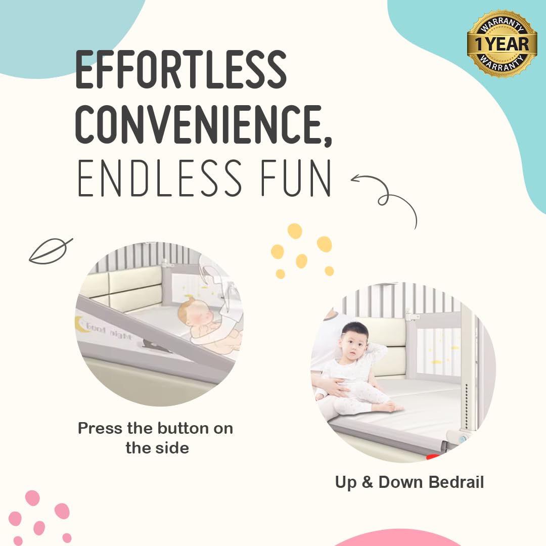 Safe-O-Kid Baby Bed Rail Guard 6ft/182cm with 1 Yr Warranty