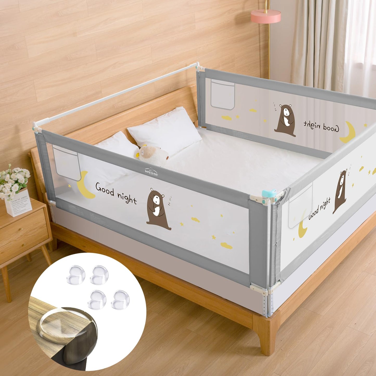 Safe-O-Kid Baby Bed Rail Guard 6ft/182cm with 1 Yr Warranty