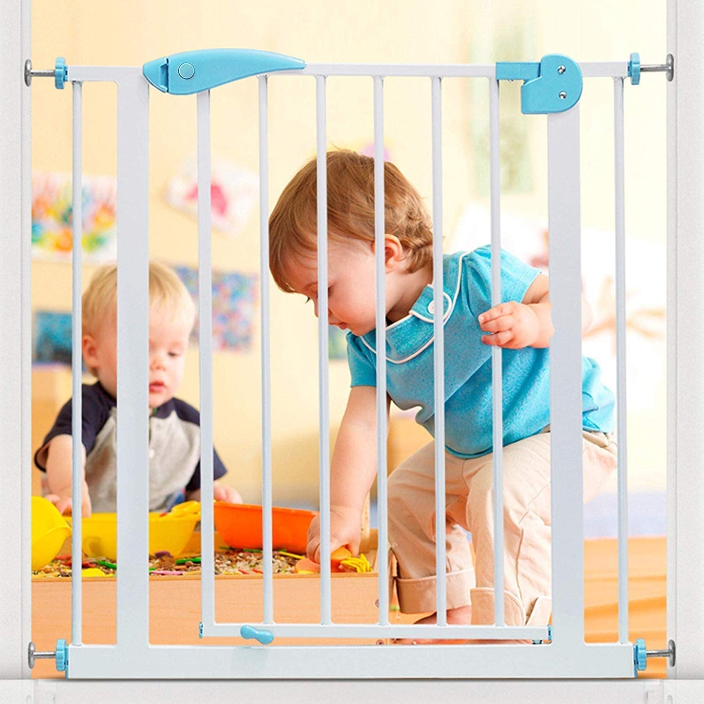 Safe-O-Kid Adjustable Baby & Dog Gate, NO Pressure Mounted, 1 Yr Warranty