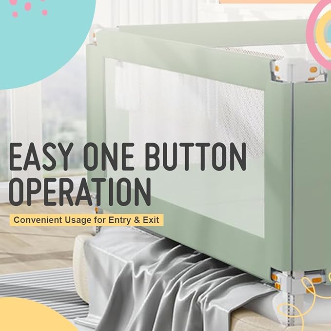 Safe-O-Kid Baby Bed Rail Guard 6ft/182cm with 1 Yr Warranty