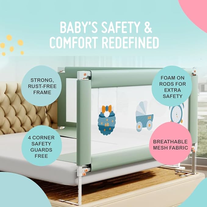 Safe-O-Kid Baby Bed Rail Guard 6ft/182cm with 1 Yr Warranty