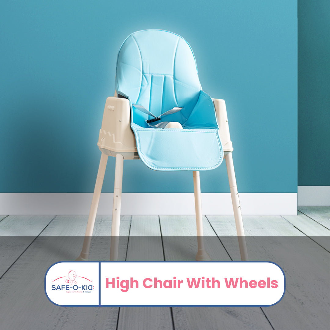 Safe-O-Kid 4 in 1 High Chair with Wheels and Cushion