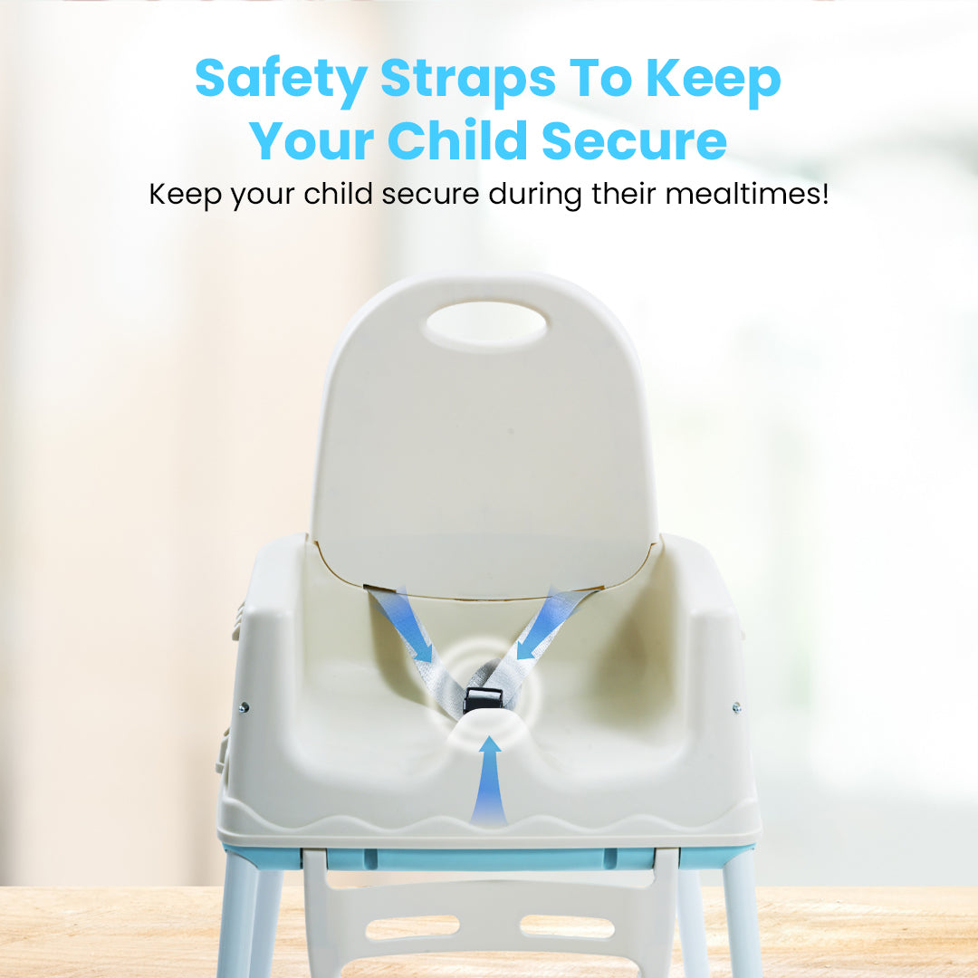 Safe-O-Kid 4 in 1 High Chair with Wheels and Cushion