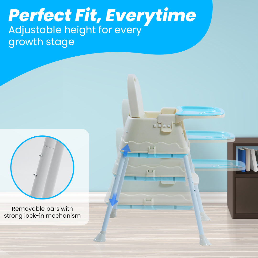 Safe-O-Kid 4 in 1 High Chair with Wheels and Cushion