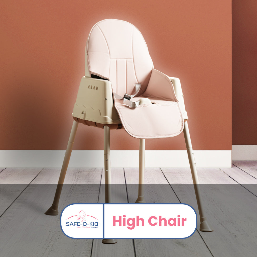 Safe-O-Kid 4 in 1 High Chair with Wheels and Cushion