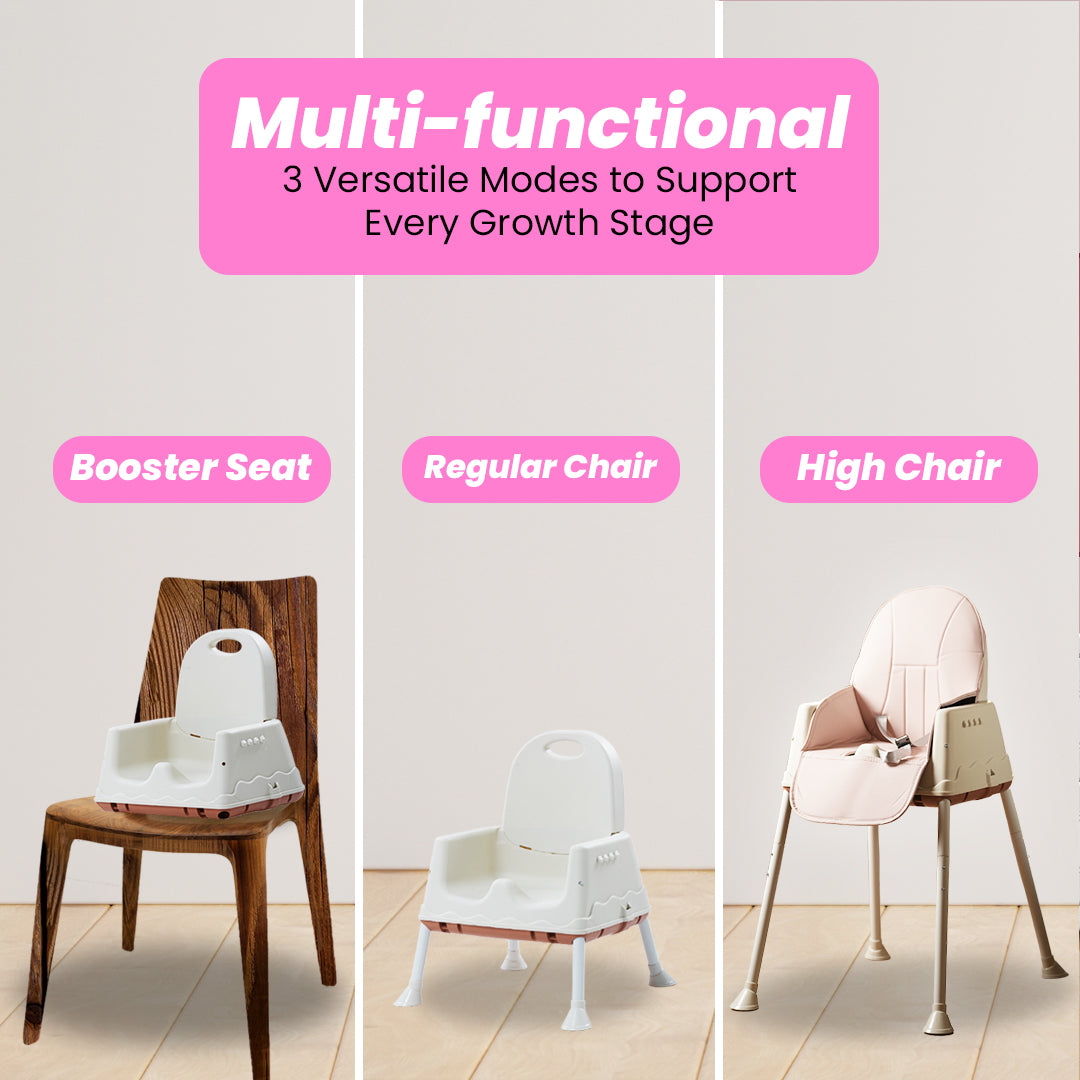 Safe-O-Kid 4 in 1 High Chair with Wheels and Cushion