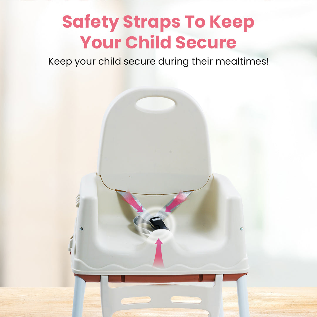 Safe-O-Kid 4 in 1 High Chair with Wheels and Cushion