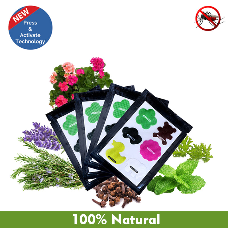 Safe-O-Kid-100 % Ayurvedic Mosquito Repellent Elegant Shape Patches - Assorted