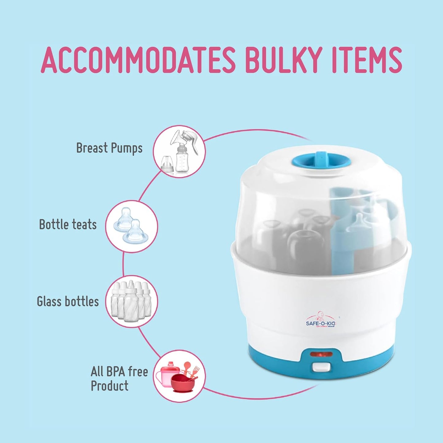 Safe-O-Kid Steriwave 6 Bottles Sterilizer