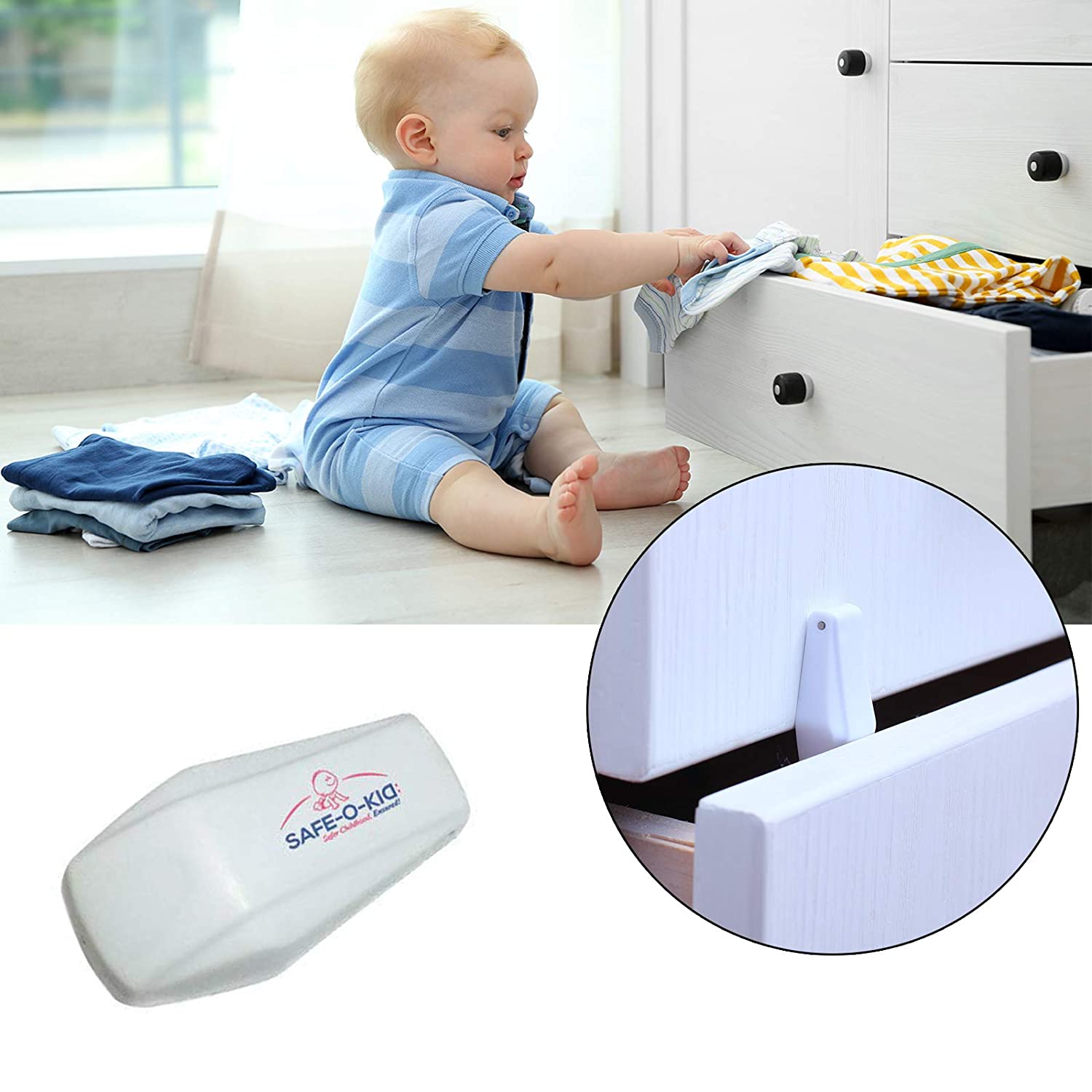 Safe-O-Kid Reliable Auto Mechanism Baby Safety Drawer Finger