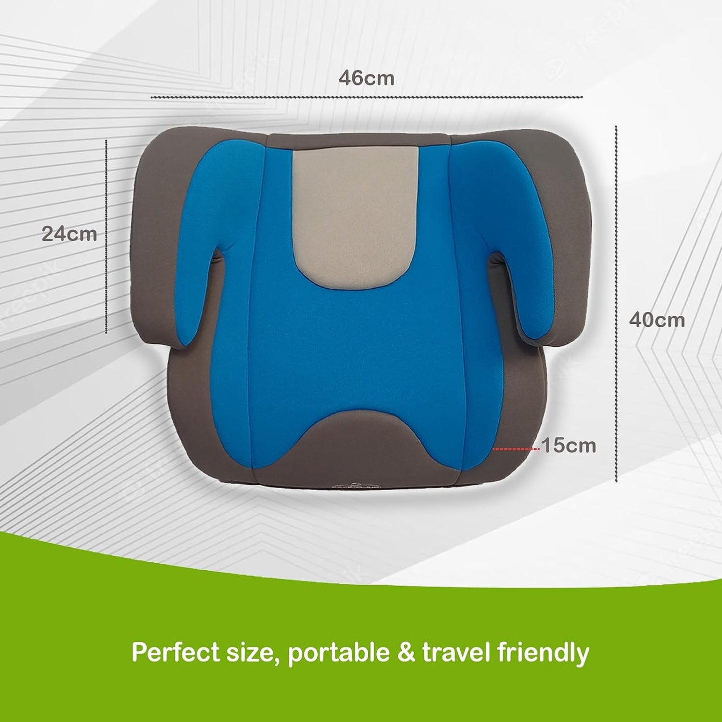 Safe-O-Kid Backless Design Car Booster Seat, Travel Friendly, Plush Padding Seat for Children & Kids from 6 to 12 Years