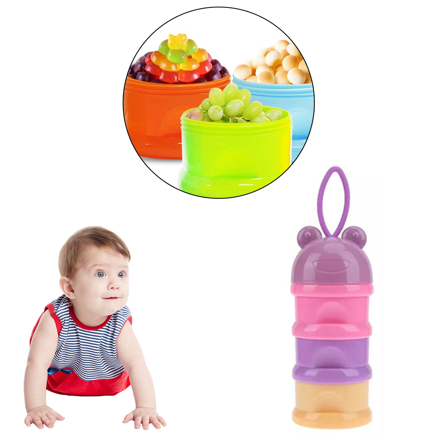 Safe-O-Kid- BPA Free Food Container - Portable, Durable,Three Layers