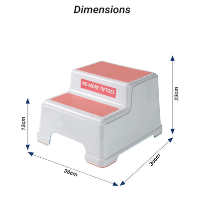 Safe-O-Kid 2 Step Stool for Kids, Soft Grip for Safety as Bathroom & Kitchen Step Stool, Foot Rest Stool for Potty Training Kids
