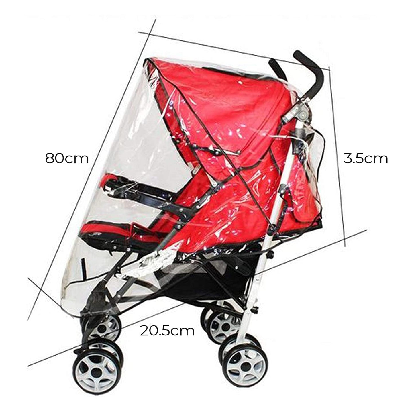 Safe-O-Kid- Safety From Rain/Wind, Waterproof Rain Cover, Wind Shield Raincoat for Baby Pram/Strollers, Transparent