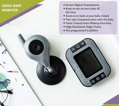 Safe-O-Kid Premium Quality Video Baby Monitor with Batteries, 2 Way Communication, Night Vision, Digital & Wireless