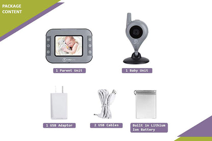 Safe-O-Kid Premium Quality Video Baby Monitor with Batteries, 2 Way Communication, Night Vision, Digital & Wireless