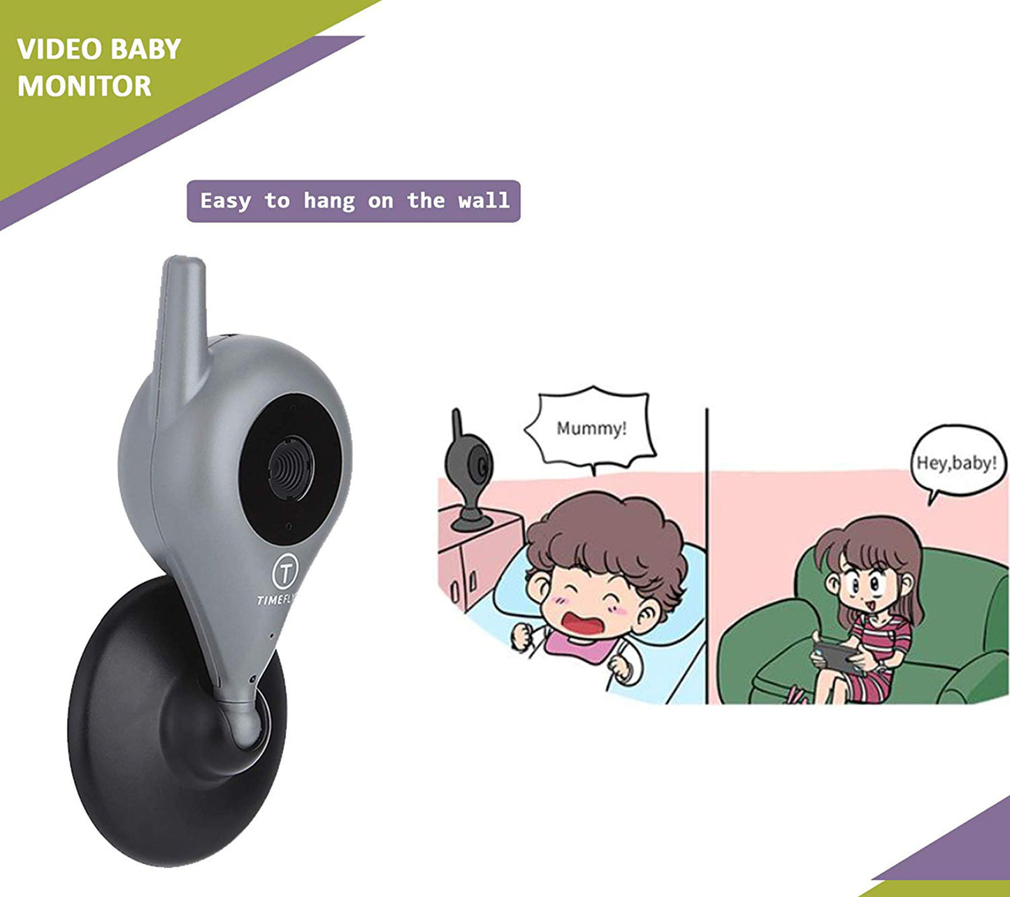 Safe-O-Kid Premium Quality Video Baby Monitor with Batteries, 2 Way Communication, Night Vision, Digital & Wireless