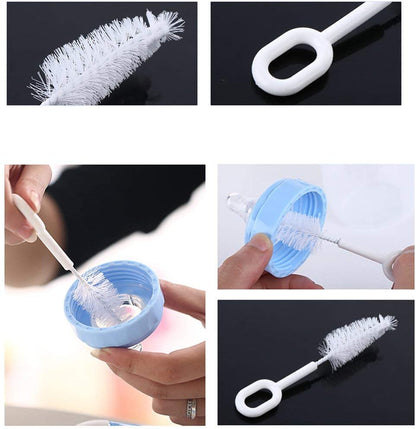 Safe-O-Kid - Baby Milk Bottle Nipple Straw Brush Sponge Nylon Bottle Cleaning Brush