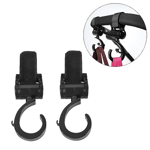 Metal Non-Slip Buggy/Pram Clips, Multi-Purpose Pram Stroller Hooks Clips for Trolley Bags Clothes Shopping Bags Universal Stroller Hook for Bag Holder