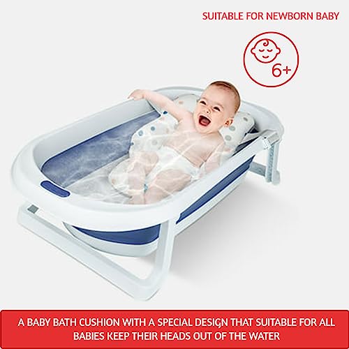 Baby Bath Pillow Anti-Slip Bathtub Pad Infant Bath Essentials for Sitting Up in The Cushion Seat for 0-36 Months Baby