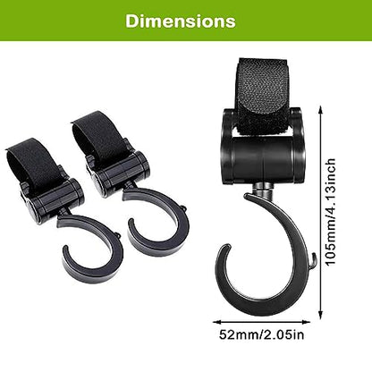 Metal Non-Slip Buggy/Pram Clips, Multi-Purpose Pram Stroller Hooks Clips for Trolley Bags Clothes Shopping Bags Universal Stroller Hook for Bag Holder