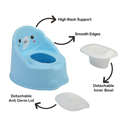 Safe-O-Kid Baby Potty Training Seat, Detachable Potty Bowl, Back Support for Toddler, Suitable for Boy / Girl, for 0 to 2 Years Babies