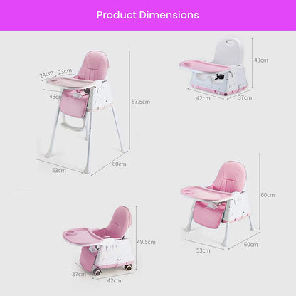 Safe-O-Kid 5 in 1 High Chair with Wheels and Cushion