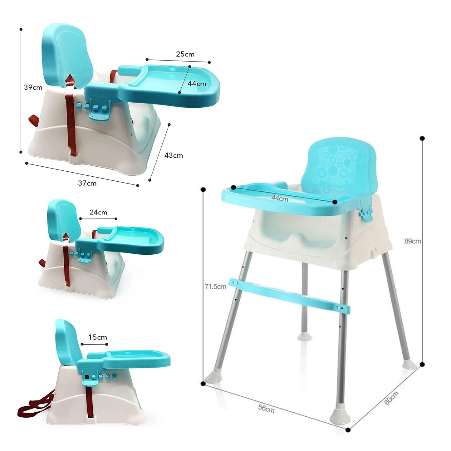 Safe-O-Kid 4 in 1 High Chair with Tray