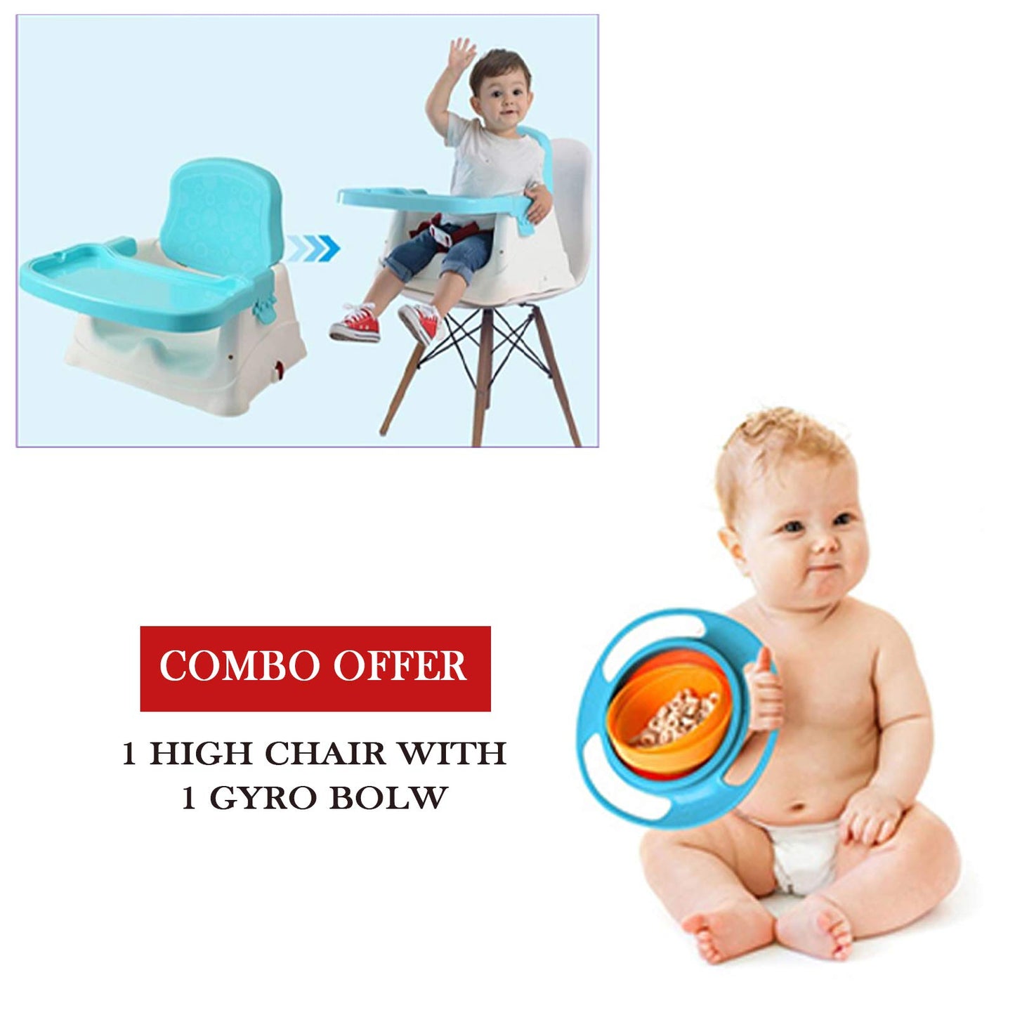 Safe-O-Kid 4 in 1 High Chair with Tray